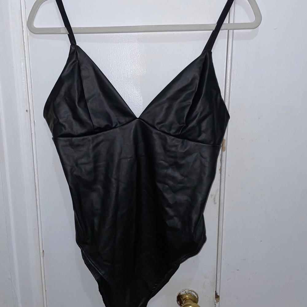 Black Leather Bodysuit
